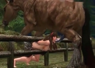 Hung horse cartoon-style fucking