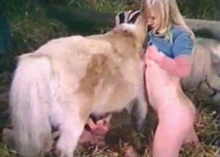 Two hot babes seducing a horse