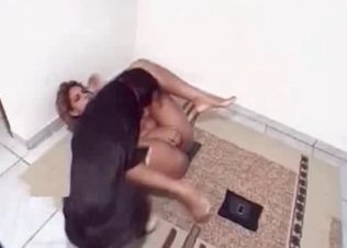 Sexy domme playing around with a doggy
