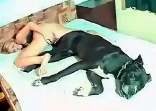 Whore loves black dog jizz