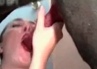 She loves that puppy’s sweet cum