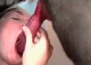 She loves that puppy’s sweet cum