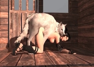Wolf catching its prey