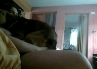 Pet gets to pleasure owner’s thick cock