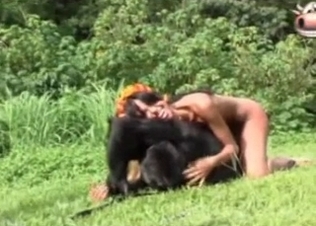Brazilian beauty fucking a hung gorilla