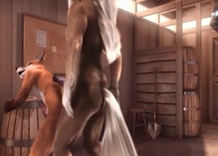 Horse gets an amazing BJ from a fox
