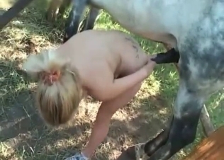 Horse penetrating her real good