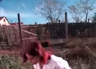 Kinky redhead and her dirty pet
