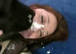 Asian slut and her horny dog