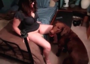 Doberman railing this redheaded slut