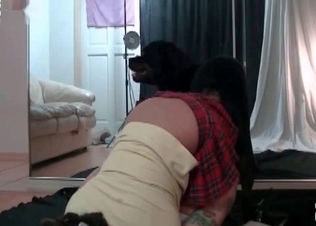 Dog fucking her rough and raw