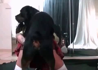 Dog fucking her rough and raw