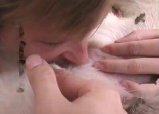 Retriever gets a sloppy BJ